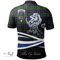 Scottish Forsyth Modern Clan Crest Tartan Polo Shirt - Blue Scotland Lion, Tartan Plaid Polo Shirt Scottish Plaid Tartan Plaid - ScotsTee - scotstee.com