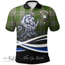 Scottish Cunningham Dress Green Dancers Clan Crest Tartan Polo Shirt - Blue Scotland Lion, Tartan Plaid Polo Shirt Scottish Plaid Tartan Plaid - ScotsTee - scotstee.com