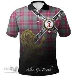 Scottish Crawford Ancient Clan Crest Tartan Polo Shirt - Celtic with Scotland Lion, Tartan Plaid Polo Shirt Scottish Plaid Tartan Plaid - ScotsTee - scotstee.com