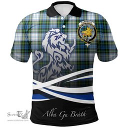 Scottish Campbell Dress Clan Crest Tartan Polo Shirt - Blue Scotland Lion, Tartan Plaid Polo Shirt Scottish Plaid Tartan Plaid - ScotsTee - scotstee.com