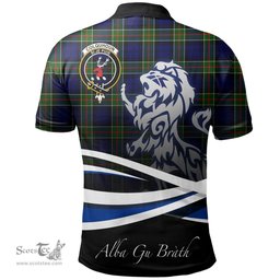 Scottish Colquhoun Modern Clan Crest Tartan Polo Shirt - Blue Scotland Lion, Tartan Plaid Polo Shirt Scottish Plaid Tartan Plaid - ScotsTee - scotstee.com