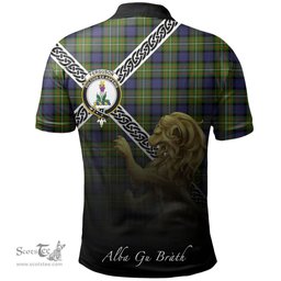 Scottish Fergusson Modern Clan Crest Tartan Polo Shirt - Celtic with Scotland Lion, Tartan Plaid Polo Shirt Scottish Plaid Tartan Plaid - ScotsTee - scotstee.com
