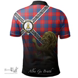 Scottish Galloway Red Clan Crest Tartan Polo Shirt - Celtic with Scotland Lion, Tartan Plaid Polo Shirt Scottish Plaid Tartan Plaid - ScotsTee - scotstee.com