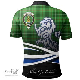 Scottish Galloway District Clan Crest Tartan Polo Shirt - Blue Scotland Lion, Tartan Plaid Polo Shirt Scottish Plaid Tartan Plaid - ScotsTee - scotstee.com