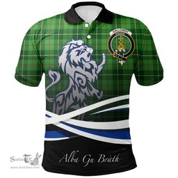 Scottish Galloway District Clan Crest Tartan Polo Shirt - Blue Scotland Lion, Tartan Plaid Polo Shirt Scottish Plaid Tartan Plaid - ScotsTee - scotstee.com