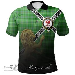 Scottish Currie Clan Crest Tartan Polo Shirt - Celtic with Scotland Lion, Tartan Plaid Polo Shirt Scottish Plaid Tartan Plaid - ScotsTee - scotstee.com