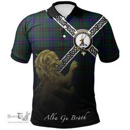 Scottish Davidson Modern Clan Crest Tartan Polo Shirt - Celtic with Scotland Lion, Tartan Plaid Polo Shirt Scottish Plaid Tartan Plaid - ScotsTee - scotstee.com