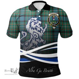 Scottish Ferguson Ancient Clan Crest Tartan Polo Shirt - Blue Scotland Lion, Tartan Plaid Polo Shirt Scottish Plaid Tartan Plaid - ScotsTee - scotstee.com