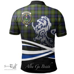 Scottish Fergusson Modern Clan Crest Tartan Polo Shirt - Blue Scotland Lion, Tartan Plaid Polo Shirt Scottish Plaid Tartan Plaid - ScotsTee - scotstee.com