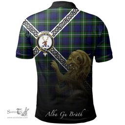 Scottish Forbes Modern Clan Crest Tartan Polo Shirt - Celtic with Scotland Lion, Tartan Plaid Polo Shirt Scottish Plaid Tartan Plaid - ScotsTee - scotstee.com
