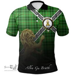 Scottish Galloway District Clan Crest Tartan Polo Shirt - Celtic with Scotland Lion, Tartan Plaid Polo Shirt Scottish Plaid Tartan Plaid - ScotsTee - scotstee.com