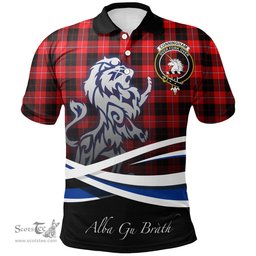 Scottish Cunningham Modern Clan Crest Tartan Polo Shirt - Blue Scotland Lion, Tartan Plaid Polo Shirt Scottish Plaid Tartan Plaid - ScotsTee - scotstee.com