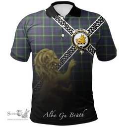 Scottish Campbell Argyll Modern Clan Crest Tartan Polo Shirt - Celtic with Scotland Lion, Tartan Plaid Polo Shirt Scottish Plaid Tartan Plaid - ScotsTee - scotstee.com
