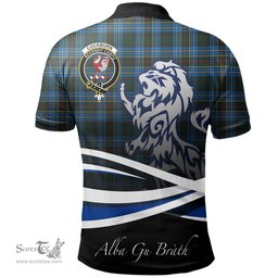 Scottish Cockburn Modern Clan Crest Tartan Polo Shirt - Blue Scotland Lion, Tartan Plaid Polo Shirt Scottish Plaid Tartan Plaid - ScotsTee - scotstee.com