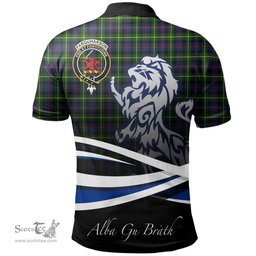 Scottish Farquharson Modern Clan Crest Tartan Polo Shirt - Blue Scotland Lion, Tartan Plaid Polo Shirt Scottish Plaid Tartan Plaid - ScotsTee - scotstee.com