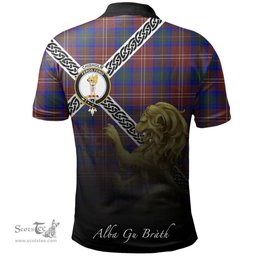 Scottish Chisholm Hunting Modern Clan Crest Tartan Polo Shirt - Celtic with Scotland Lion, Tartan Plaid Polo Shirt Scottish Plaid Tartan Plaid - ScotsTee - scotstee.com