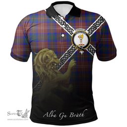 Scottish Chisholm Hunting Modern Clan Crest Tartan Polo Shirt - Celtic with Scotland Lion, Tartan Plaid Polo Shirt Scottish Plaid Tartan Plaid - ScotsTee - scotstee.com