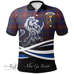 Scottish Chisholm Hunting Modern Clan Crest Tartan Polo Shirt - Blue Scotland Lion, Tartan Plaid Polo Shirt Scottish Plaid Tartan Plaid - ScotsTee - scotstee.com