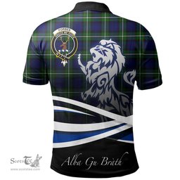 Scottish Forbes Modern Clan Crest Tartan Polo Shirt - Blue Scotland Lion, Tartan Plaid Polo Shirt Scottish Plaid Tartan Plaid - ScotsTee - scotstee.com
