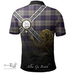 Scottish Cunningham Dress Blue Dancers Clan Crest Tartan Polo Shirt - Celtic with Scotland Lion, Tartan Plaid Polo Shirt Scottish Plaid Tartan Plaid - ScotsTee - scotstee.com
