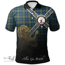 Scottish Colquhoun Ancient Clan Crest Tartan Polo Shirt - Celtic with Scotland Lion, Tartan Plaid Polo Shirt Scottish Plaid Tartan Plaid - ScotsTee - scotstee.com