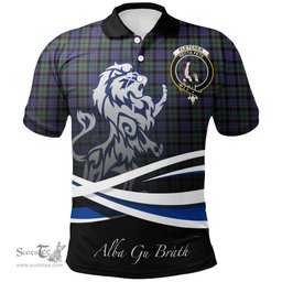 Scottish Fletcher Modern Clan Crest Tartan Polo Shirt - Blue Scotland Lion, Tartan Plaid Polo Shirt Scottish Plaid Tartan Plaid - ScotsTee - scotstee.com