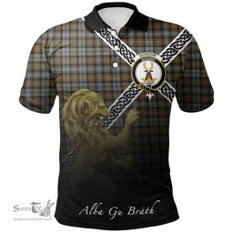 Scottish Gordon Weathered Clan Crest Tartan Polo Shirt - Celtic with Scotland Lion, Tartan Plaid Polo Shirt Scottish Plaid Tartan Plaid - ScotsTee - scotstee.com