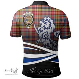 Scottish Drummond of Strathallan Clan Crest Tartan Polo Shirt - Blue Scotland Lion, Tartan Plaid Polo Shirt Scottish Plaid Tartan Plaid - ScotsTee - scotstee.com