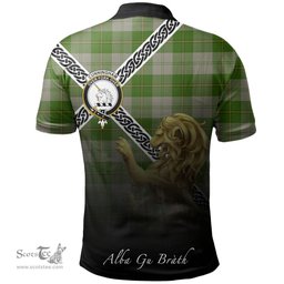 Scottish Cunningham Dress Green Dancers Clan Crest Tartan Polo Shirt - Celtic with Scotland Lion, Tartan Plaid Polo Shirt Scottish Plaid Tartan Plaid - ScotsTee - scotstee.com