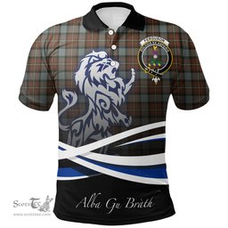 Scottish Fergusson Weathered Clan Crest Tartan Polo Shirt - Blue Scotland Lion, Tartan Plaid Polo Shirt Scottish Plaid Tartan Plaid - ScotsTee - scotstee.com