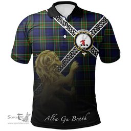 Scottish Colquhoun Modern Clan Crest Tartan Polo Shirt - Celtic with Scotland Lion, Tartan Plaid Polo Shirt Scottish Plaid Tartan Plaid - ScotsTee - scotstee.com