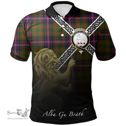 Scottish Cochrane Modern Clan Crest Tartan Polo Shirt - Celtic with Scotland Lion, Tartan Plaid Polo Shirt Scottish Plaid Tartan Plaid - ScotsTee - scotstee.com