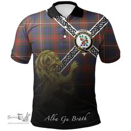 Scottish Fraser Hunting Modern Clan Crest Tartan Polo Shirt - Celtic with Scotland Lion, Tartan Plaid Polo Shirt Scottish Plaid Tartan Plaid - ScotsTee - scotstee.com