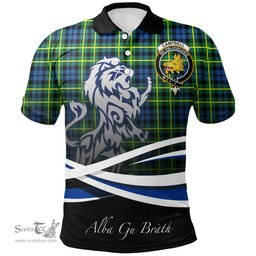 Scottish Campbell of Breadalbane Ancient Clan Crest Tartan Polo Shirt - Blue Scotland Lion, Tartan Plaid Polo Shirt Scottish Plaid Tartan Plaid - ScotsTee - scotstee.com