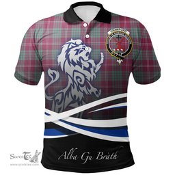Scottish Crawford Ancient Clan Crest Tartan Polo Shirt - Blue Scotland Lion, Tartan Plaid Polo Shirt Scottish Plaid Tartan Plaid - ScotsTee - scotstee.com