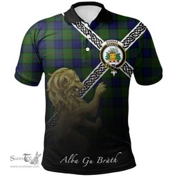 Scottish Dundas Modern 02 Clan Crest Tartan Polo Shirt - Celtic with Scotland Lion, Tartan Plaid Polo Shirt Scottish Plaid Tartan Plaid - ScotsTee - scotstee.com