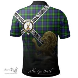 Scottish Gordon Modern Clan Crest Tartan Polo Shirt - Celtic with Scotland Lion, Tartan Plaid Polo Shirt Scottish Plaid Tartan Plaid - ScotsTee - scotstee.com