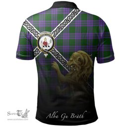 Scottish Elphinstone Clan Crest Tartan Polo Shirt - Celtic with Scotland Lion, Tartan Plaid Polo Shirt Scottish Plaid Tartan Plaid - ScotsTee - scotstee.com
