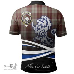 Scottish Cunningham Burgundy Dancers Clan Crest Tartan Polo Shirt - Blue Scotland Lion, Tartan Plaid Polo Shirt Scottish Plaid Tartan Plaid - ScotsTee - scotstee.com
