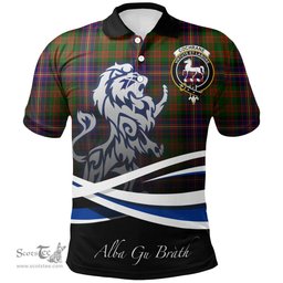 Scottish Cochrane Modern Clan Crest Tartan Polo Shirt - Blue Scotland Lion, Tartan Plaid Polo Shirt Scottish Plaid Tartan Plaid - ScotsTee - scotstee.com