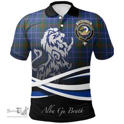 Scottish Edmonstone Clan Crest Tartan Polo Shirt - Blue Scotland Lion, Tartan Plaid Polo Shirt Scottish Plaid Tartan Plaid - ScotsTee - scotstee.com