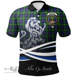 Scottish Gordon Modern Clan Crest Tartan Polo Shirt - Blue Scotland Lion, Tartan Plaid Polo Shirt Scottish Plaid Tartan Plaid - ScotsTee - scotstee.com