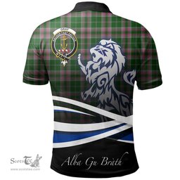 Scottish Gray Hunting Clan Crest Tartan Polo Shirt - Blue Scotland Lion, Tartan Plaid Polo Shirt Scottish Plaid Tartan Plaid - ScotsTee - scotstee.com