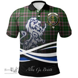 Scottish Gray Hunting Clan Crest Tartan Polo Shirt - Blue Scotland Lion, Tartan Plaid Polo Shirt Scottish Plaid Tartan Plaid - ScotsTee - scotstee.com
