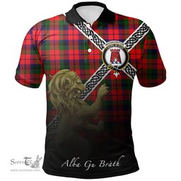 Scottish MacNaughton Modern Clan Crest Tartan Polo Shirt - Celtic with Scotland Lion, Tartan Plaid Polo Shirt Scottish Plaid Tartan Plaid - ScotsTee - scotstee.com