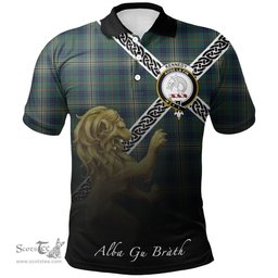 Scottish Kennedy Modern Clan Crest Tartan Polo Shirt - Celtic with Scotland Lion, Tartan Plaid Polo Shirt Scottish Plaid Tartan Plaid - ScotsTee - scotstee.com