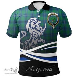 Scottish Irvine Ancient Clan Crest Tartan Polo Shirt - Blue Scotland Lion, Tartan Plaid Polo Shirt Scottish Plaid Tartan Plaid - ScotsTee - scotstee.com