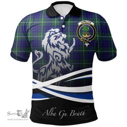 Scottish Hamilton Hunting Modern Clan Crest Tartan Polo Shirt - Blue Scotland Lion, Tartan Plaid Polo Shirt Scottish Plaid Tartan Plaid - ScotsTee - scotstee.com