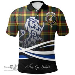 Scottish MacMillan Old Modern Clan Crest Tartan Polo Shirt - Blue Scotland Lion, Tartan Plaid Polo Shirt Scottish Plaid Tartan Plaid - ScotsTee - scotstee.com