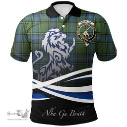 Scottish MacMillan Hunting Ancient Clan Crest Tartan Polo Shirt - Blue Scotland Lion, Tartan Plaid Polo Shirt Scottish Plaid Tartan Plaid - ScotsTee - scotstee.com